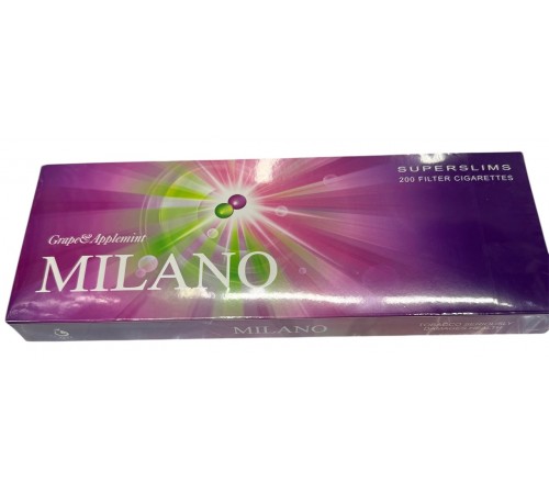 Сигареты Milano Superslim Grape Applemint (Милано Суперслим Кнопка Виноград-Мята)